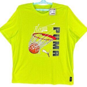 NWT Puma Men's Swished Regular-Fit Logo Graphic Lime Pow T-Shirt‎ Size XXL